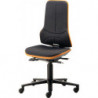 Chaise d’atelier pivotante Neon rouleaux sans élément rembourrage orange 450-620 mm contact permanent BIMOS