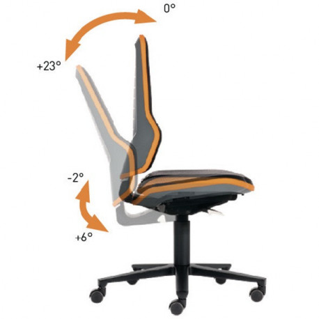 Chaise d’atelier pivotante Neon rouleaux sans élément rembourrage gris 450-620 m