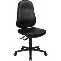 Chaise d’atelier pivotante Point 70 rouleaux rembourrage simili cuir noir 410-530 mm TOPSTAR
