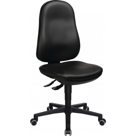 Chaise d’atelier pivotante Point 70 rouleaux rembourrage simili cuir noir 410-530 mm TOPSTAR