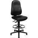 Chaise d’atelier pivotante Point 70 C patins + anneau de pied rembourrage simili