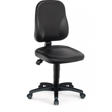Chaise d’atelier pivotante rouleaux rembourrage simili cuir noir 450-620 mm BIMOS