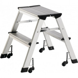 Escabeau pliant marche plateforme y comp. 2 hauteur de la plate-forme 440 mm aluminium mobile