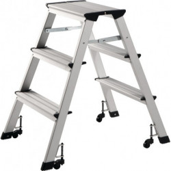 Escabeau pliant marche plateforme y comp. 3 hauteur de la plate-forme 630 mm alu