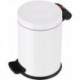 Poubelle à pédale 3 l D180xH270 mm tôle d’acier blanc HAILO