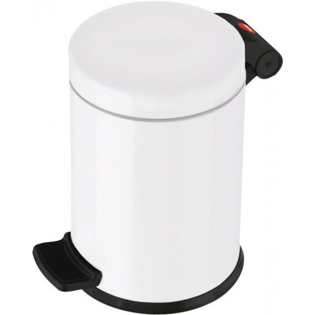 Poubelle à pédale 3 l D180xH270 mm tôle d’acier blanc HAILO