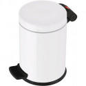 Poubelle à pédale 3 l D180xH270 mm tôle d’acier blanc HAILO