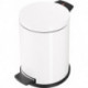 Poubelle à pédale 12 l D280xH360 mm tôle d’acier blanc HAILO