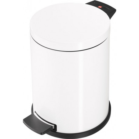 Poubelle à pédale 12 l D280xH360 mm tôle d’acier blanc HAILO