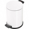 Poubelle à pédale 12 l D280xH360 mm tôle d’acier blanc HAILO