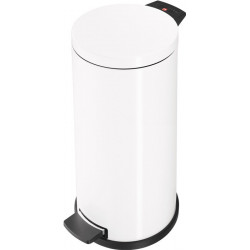 Poubelle à pédale 18 l D280xH530 mm tôle d’acier blanc HAILO