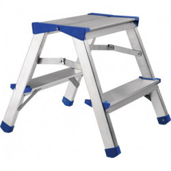 Escabeau pliant marche plateforme y comp. 2 hauteur de la plate-forme 390 mm alu marches avec nervurage antidérapant
