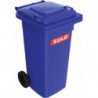 Bac à ordures 120 l HDPE bleu mobile selon EN 840 SULO