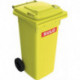 Bac à ordures 120 l HDPE jaune mobile selon EN 840 SULO
