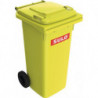 Bac à ordures 120 l HDPE jaune mobile selon EN 840 SULO