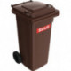 Bac à ordures 120 l HDPE marron mobile selon EN 840 SULO