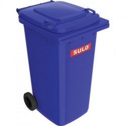 Bac à ordures 240 l HDPE bleu mobile selon EN 840 SULO