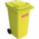 Bac à ordures 240 l HDPE jaune mobile selon EN 840 SULO