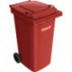 Bac à ordures 240 l HDPE rouge mobile selon EN 840 SULO