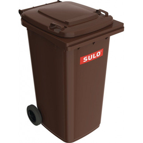 Bac à ordures 240 l HDPE marron mobile selon EN 840 SULO