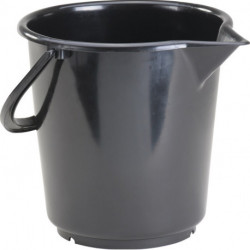 Seau 10,5 l HD-polyéthylène noir anse en plastique D. 286 mm hauteur 283 mm HÜNERSDORFF