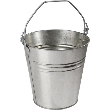 Seau 125 l tôle en acier galvanisé argent D. 300 mm hauteur 300 mm (Par 12)