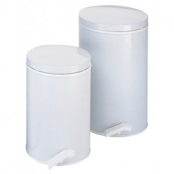 Poubelle à pédale 25 l D310xH500 mm tôle d’acier blanc WESCO