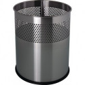 Corbeille à papier 15 l H321xD.255 mm rond acier inoxydable argent HELIT