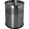 Corbeille à papier 15 l H321xD.255 mm rond acier inoxydable argent HELIT