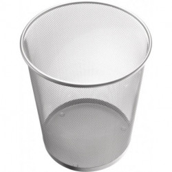 Corbeille à papier 15 l H280xD.267 mm avec décor perforé acier argent HELIT