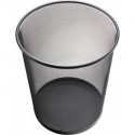 Corbeille à papier 15 l H280xD.267 mm avec décor perforé acier noir HELIT