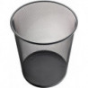 Corbeille à papier 15 l H280xD.267 mm avec décor perforé acier noir HELIT