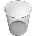 Corbeille à papier 23 l H350xD.295 mm avec décor perforé acier argent HELIT