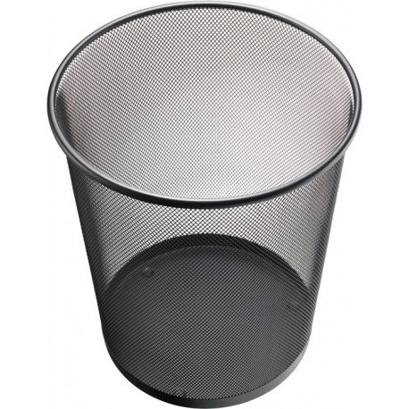Corbeille à papier 23 l H350xD.295 mm avec décor perforé acier noir HELIT