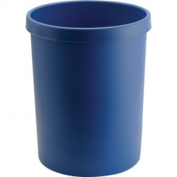 Corbeille à papier 45 l H480xD.390 mm avec bord à poignée plastique bleu HELIT