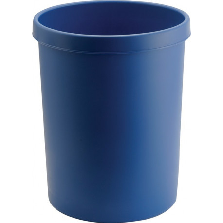 Corbeille à papier 45 l H480xD.390 mm avec bord à poignée plastique bleu HELIT