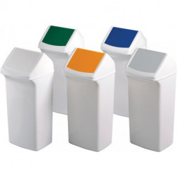 Poubelle de tri 40 l H747xl320xP366 mm blanc jaune avec couvercle DURABLE