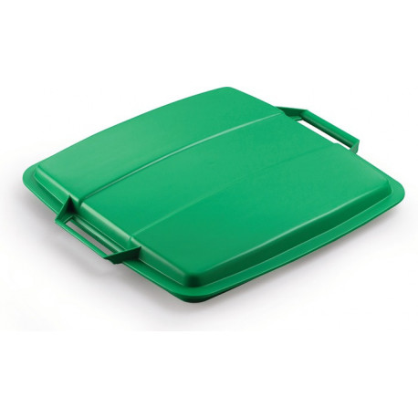 Couvercle PP vert l.507xP470 mm adapté à poubelle 90 l compatible alimentaire DU