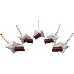 Set de pelles à poussière avec manche en bois 5x bal. arenga/elaston 5x pelle à pouss. SOREX