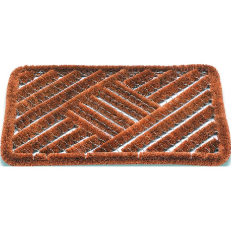 Paillasson brosses en coco coco naturel/acier L390xl590xS30 mm