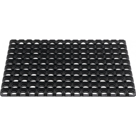 Paillasson bagues ouvertes noir caoutchouc L800xl1200xS22 mm