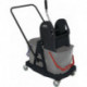 Chariot de nettoyage seaux de 2 x 17 l, presse plastique avec poignée poussoir en métal SPRINTUS