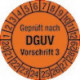 Plaquette de vérification pluriannuelles D. 30 mm contrôlé selon la norme DGUV3 20-29 film sachet de 100 pièces