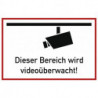 Pictogramme d'information surveillance vidéo L300xl200 mm blanc noir aluminium