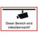 Pictogramme d'information surveillance vidéo L300xl200 mm blanc noir plastique