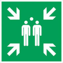 Panneau d'évacuation ASR A1.3/DIN EN ISO 7010 L400xl400 mm point de rassemblement aluminium
