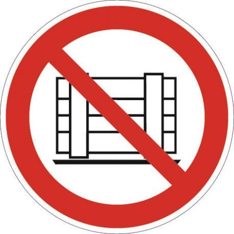 Symbole d’interdiction ASR A1.3/DIN EN ISO 7010 dépôt et entreposage interdits film
