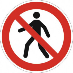 Symbole d’interdiction ASR A1.3/DIN EN ISO 7010 interdit aux piétons plastique
