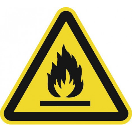 Panneau d’avertissement ASR A1.3/DIN EN ISO 7010 200 mm danger, substances inflammables plastique