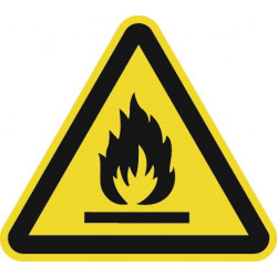 Panneau d’avertissement ASR A1.3/DIN EN ISO 7010 200 mm danger substances infla